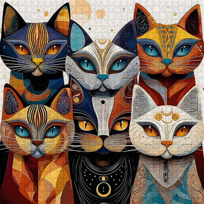 Abstract Cat  | 1000-Piece Wooden Jigsaw Puzzle