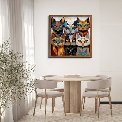 Abstract Cat  | 1000-Piece Wooden Jigsaw Puzzle