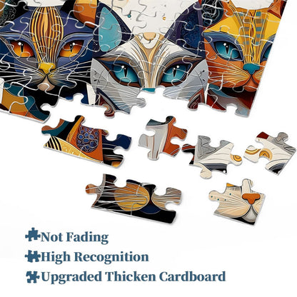 Abstract Cat  | 1000-Piece Wooden Jigsaw Puzzle