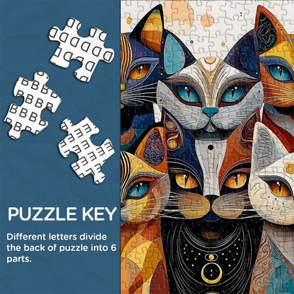 Abstract Cat  | 1000-Piece Wooden Jigsaw Puzzle