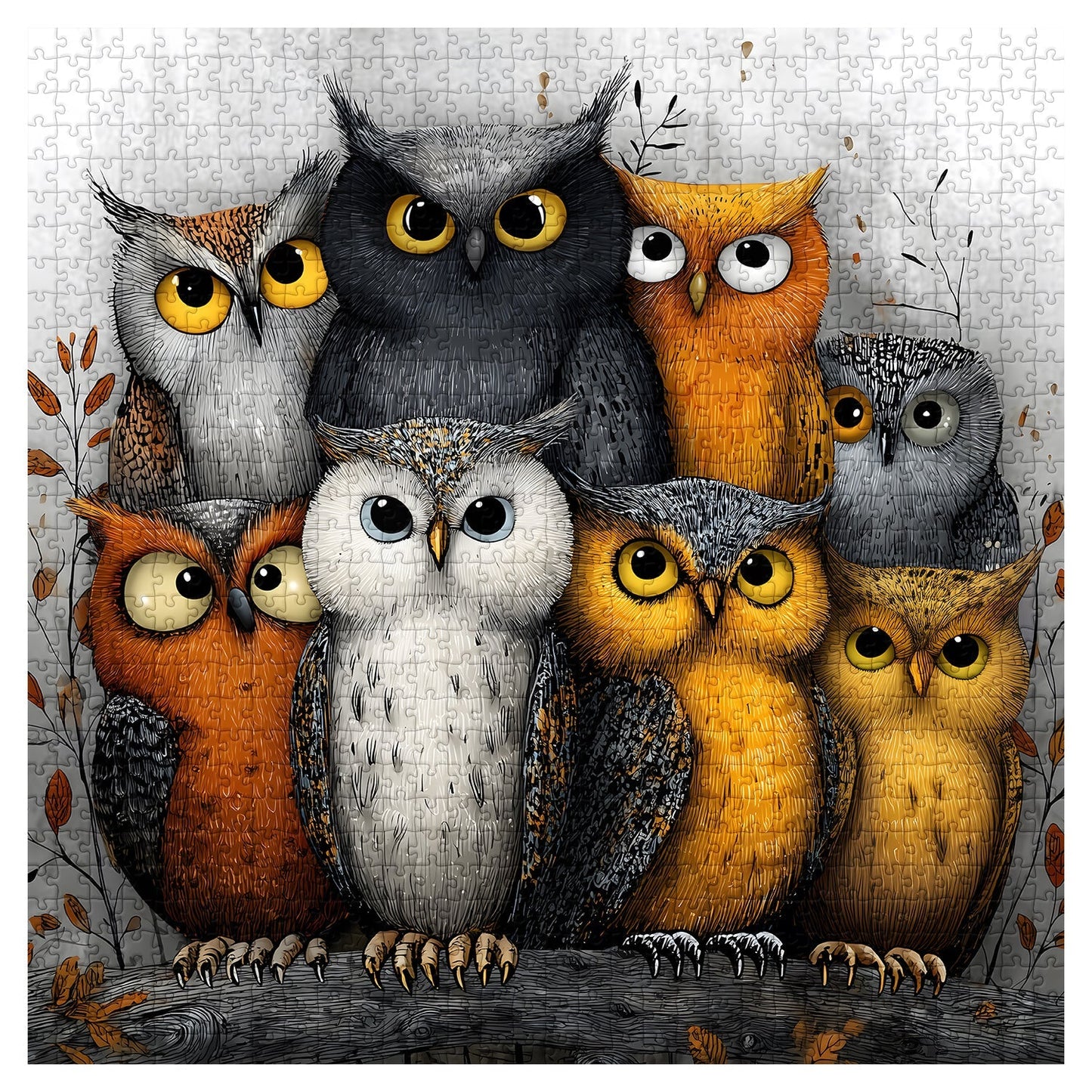 Whimsical Owls | 1000-Piece Wooden Jigsaw Puzzle