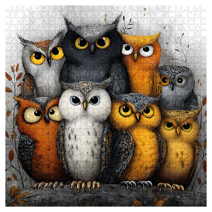 Whimsical Owls | 1000-Piece Wooden Jigsaw Puzzle