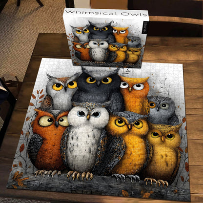 Whimsical Owls | 1000-Piece Wooden Jigsaw Puzzle