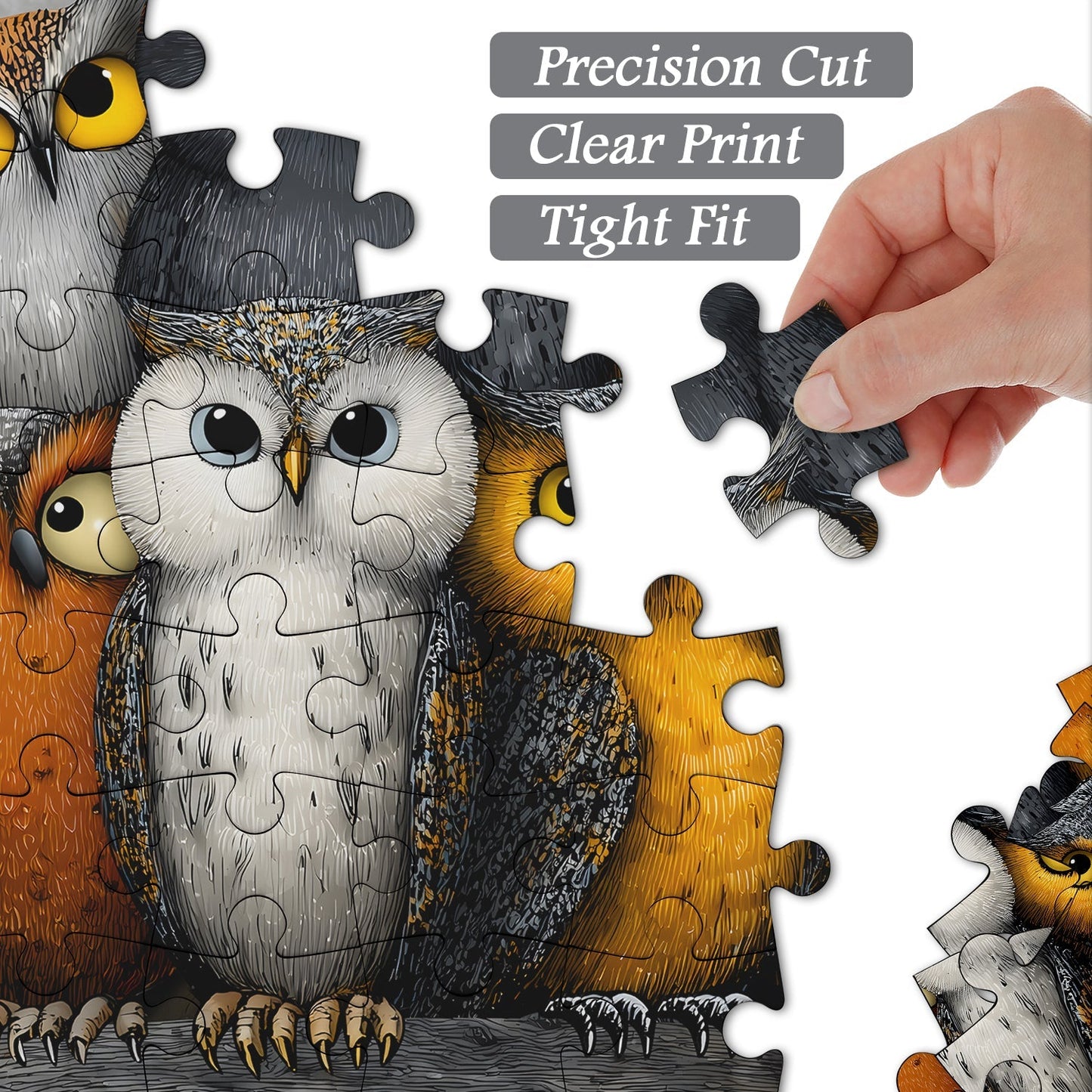 Whimsical Owls | 1000-Piece Wooden Jigsaw Puzzle