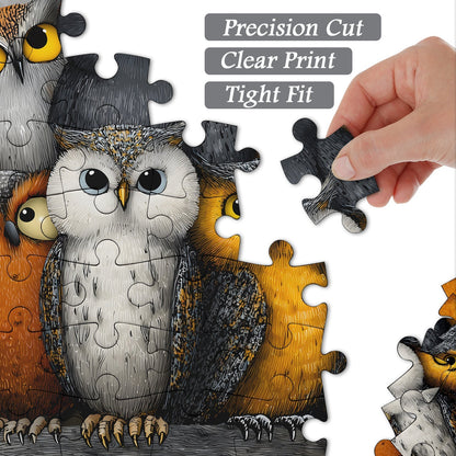 Whimsical Owls | 1000-Piece Wooden Jigsaw Puzzle