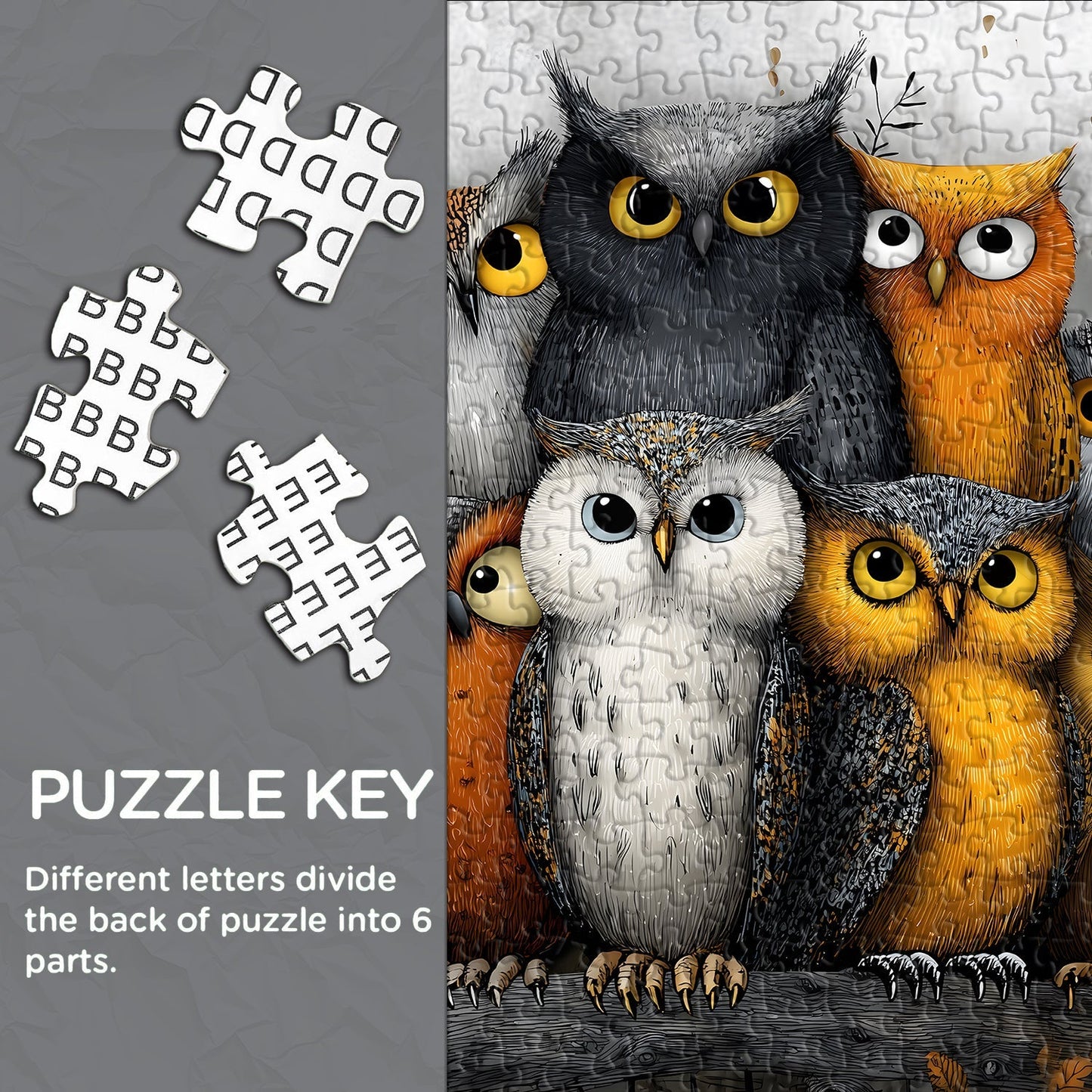 Whimsical Owls | 1000-Piece Wooden Jigsaw Puzzle