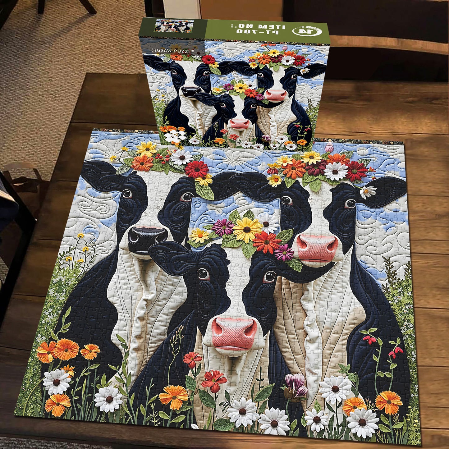 Pasture Cows | 1000-Piece Wooden Jigsaw Puzzle