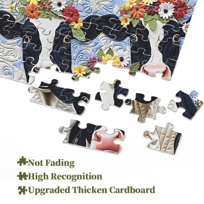 Pasture Cows | 1000-Piece Wooden Jigsaw Puzzle