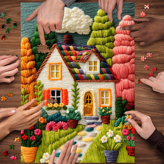 Colorful House | 1000-Piece Wooden Jigsaw Puzzle