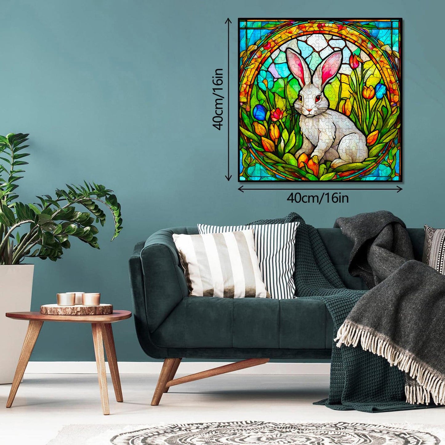 Easter Spring Bunny and Flowers | 1000-Piece Wooden Jigsaw Puzzle