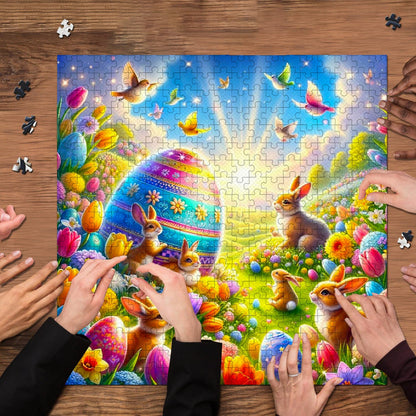Happy Easter Day | 1000-Piece Wooden Jigsaw Puzzle