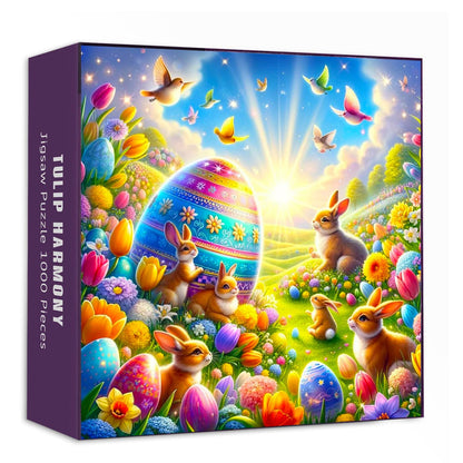 Happy Easter Day | 1000-Piece Wooden Jigsaw Puzzle