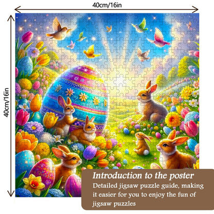 Happy Easter Day | 1000-Piece Wooden Jigsaw Puzzle