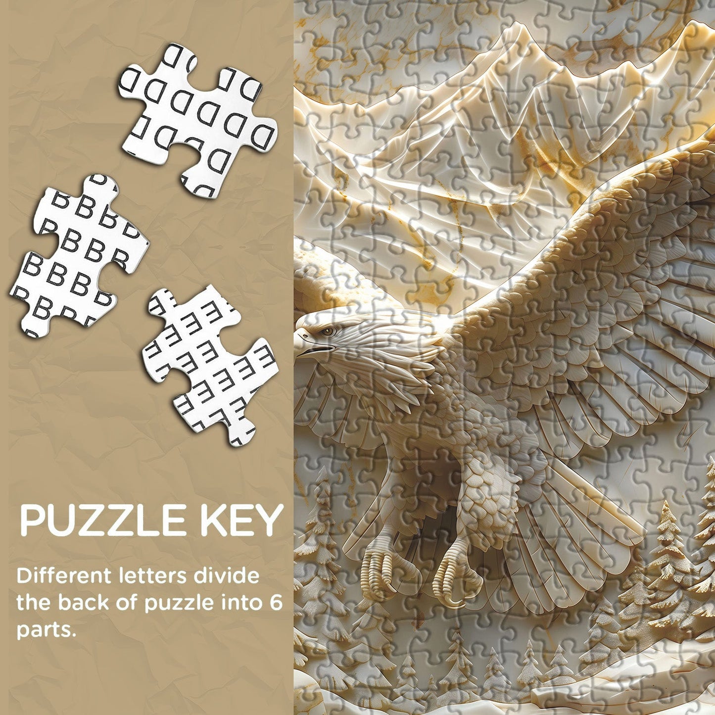 Wings of Marble | 1000-Piece Wooden Jigsaw Puzzle