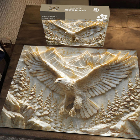 Wings of Marble | 1000-Piece Wooden Jigsaw Puzzle