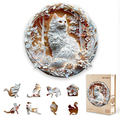 3D Cat Wooden Jigsaw Puzzle