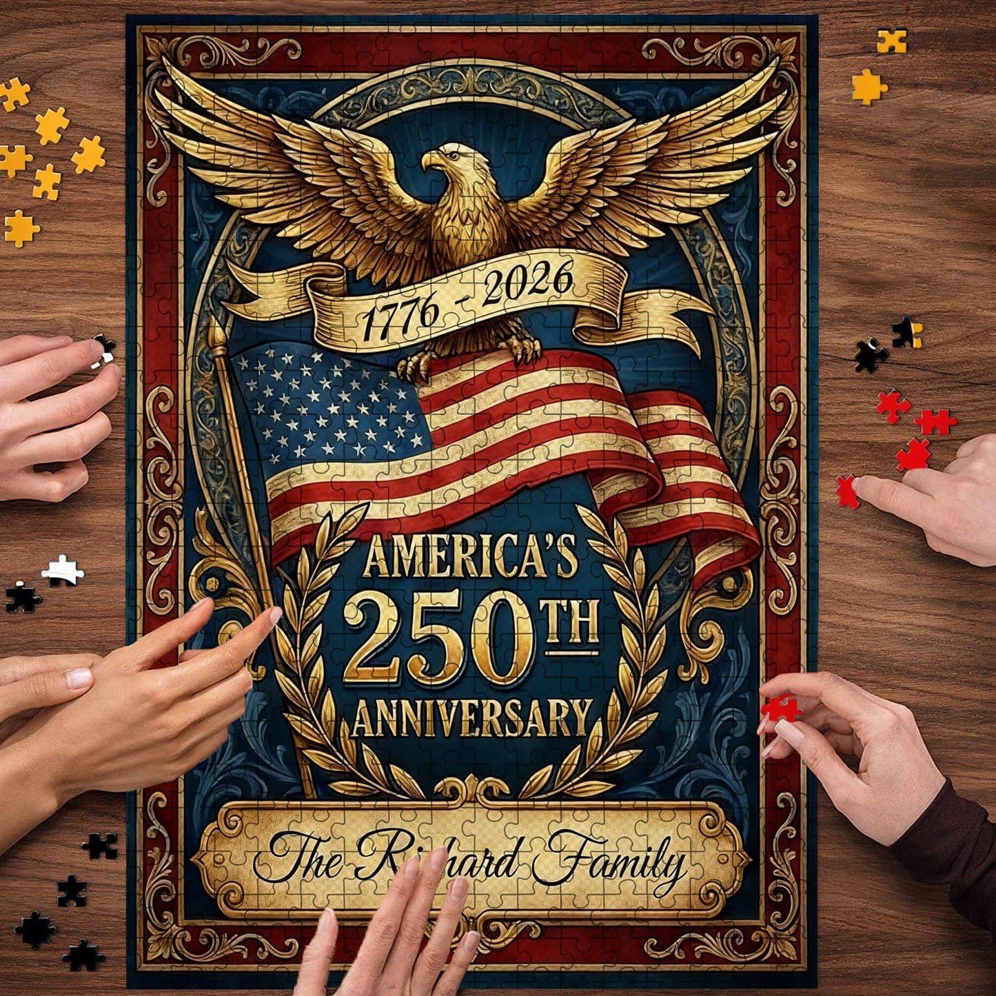 U.S. 250th Anniversary | 1000-Piece Wooden Jigsaw Puzzle