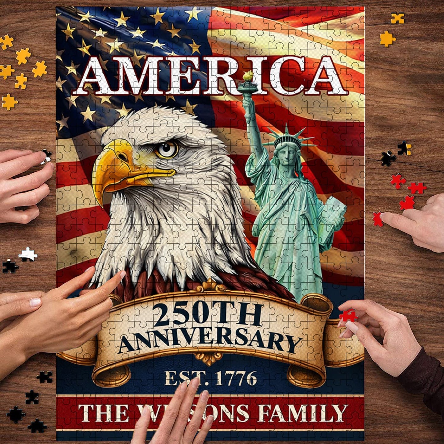 U.S. 250th Anniversary | 1000-Piece Wooden Jigsaw Puzzle