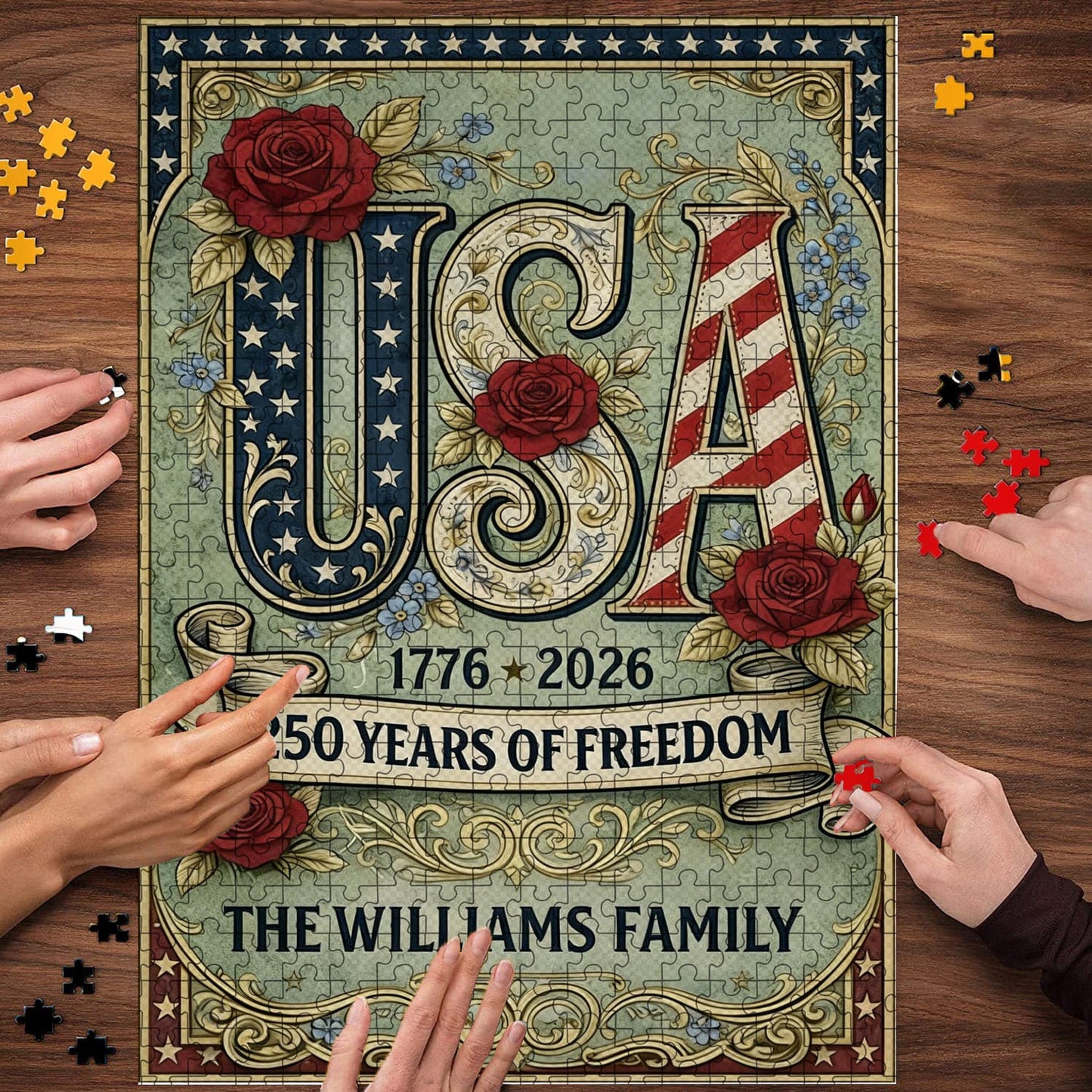 U.S. 250th Anniversary | 1000-Piece Wooden Jigsaw Puzzle