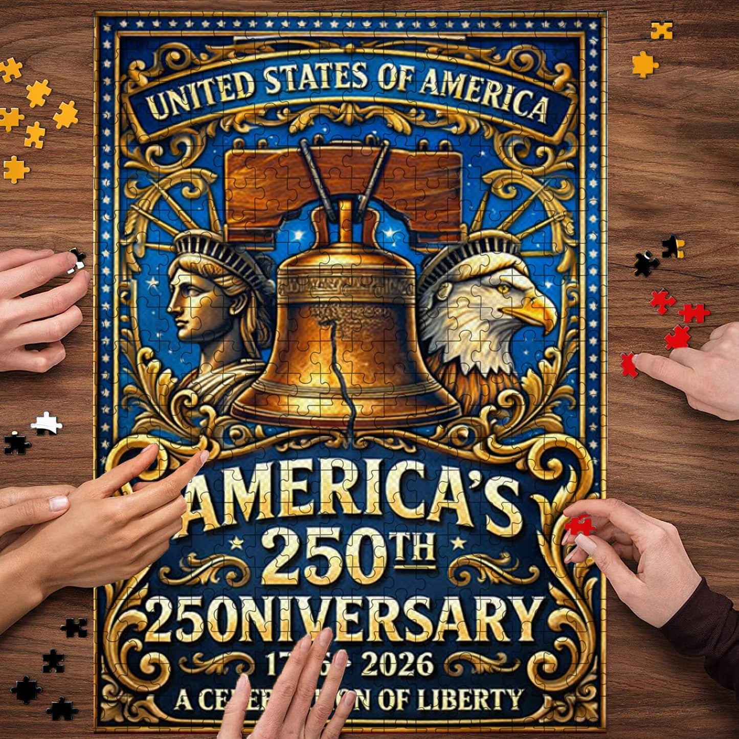 U.S. 250th Anniversary | 1000-Piece Wooden Jigsaw Puzzle