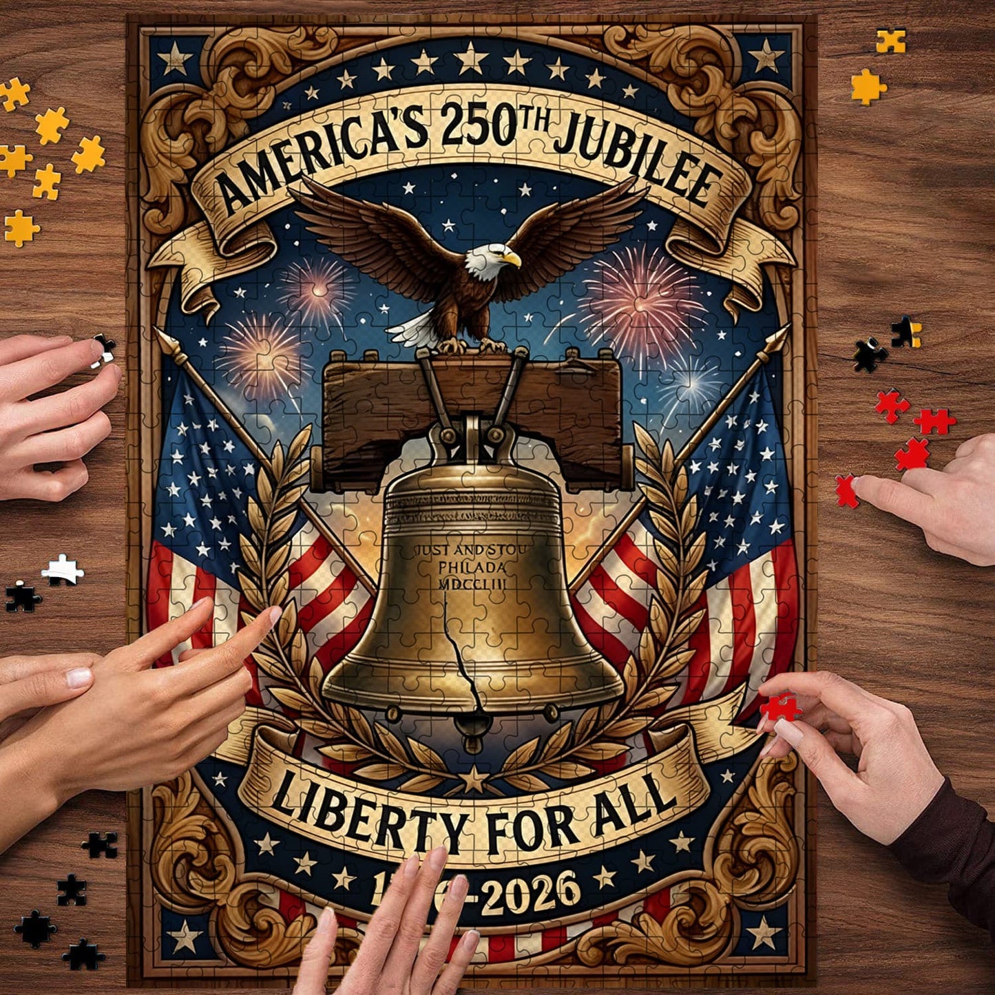 U.S. 250th Anniversary | 1000-Piece Wooden Jigsaw Puzzle