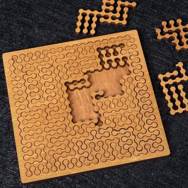 🧩Hilbert Curve Wooden Fractal Tray Puzzle
