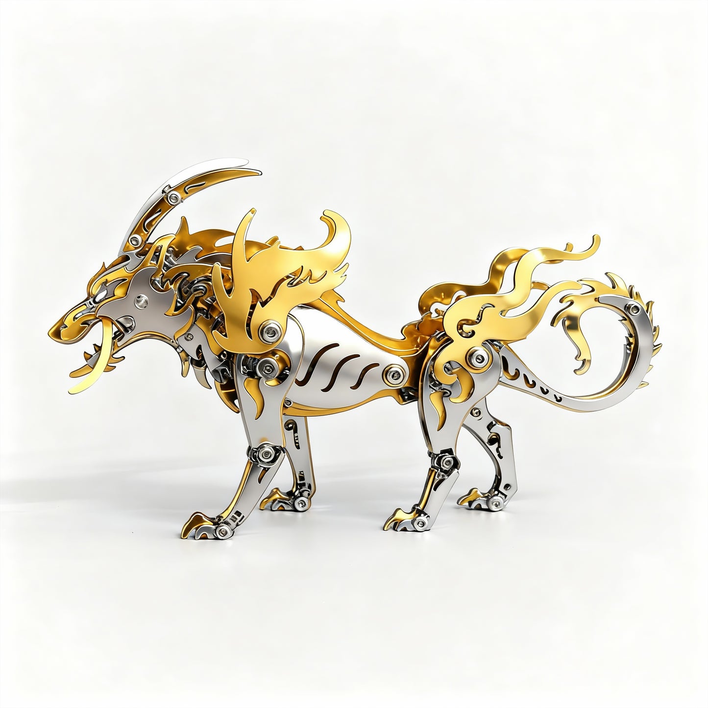 3D Steel Mechanical Wolf King Puzzles