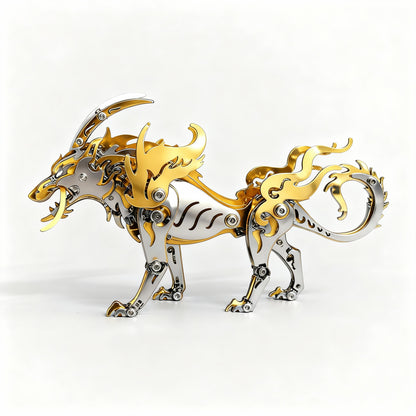 3D Steel Mechanical Wolf King Puzzles