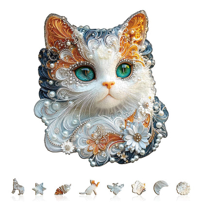 Jewelry Kitten Wooden Jigsaw Puzzle