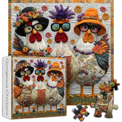 Funny Chicken Wooden Puzzles 1000 Pcs