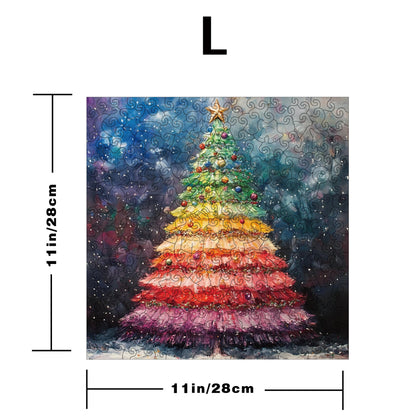 Wooden Christmas Tree Puzzle Money Box - L