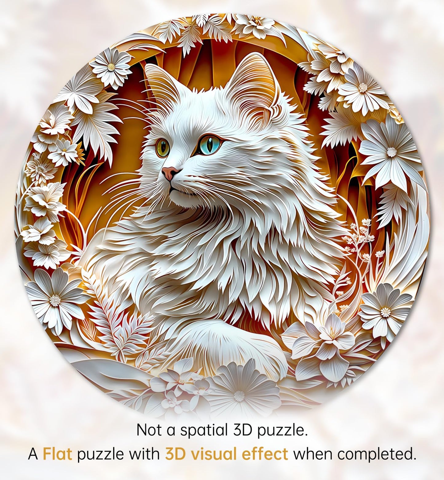 3D Cat Wooden Jigsaw Puzzle