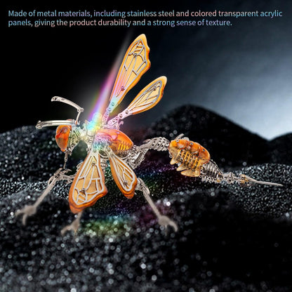3D Steel Puzzle Wasp Model Kit with LED Lights
