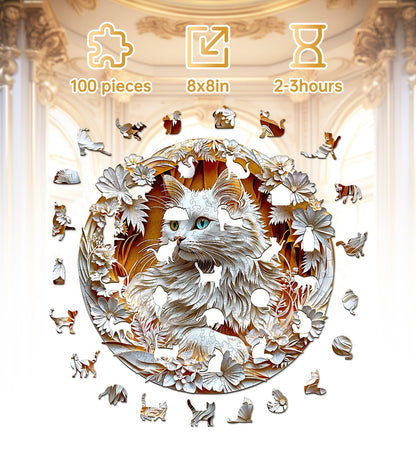 3D Cat Wooden Jigsaw Puzzle