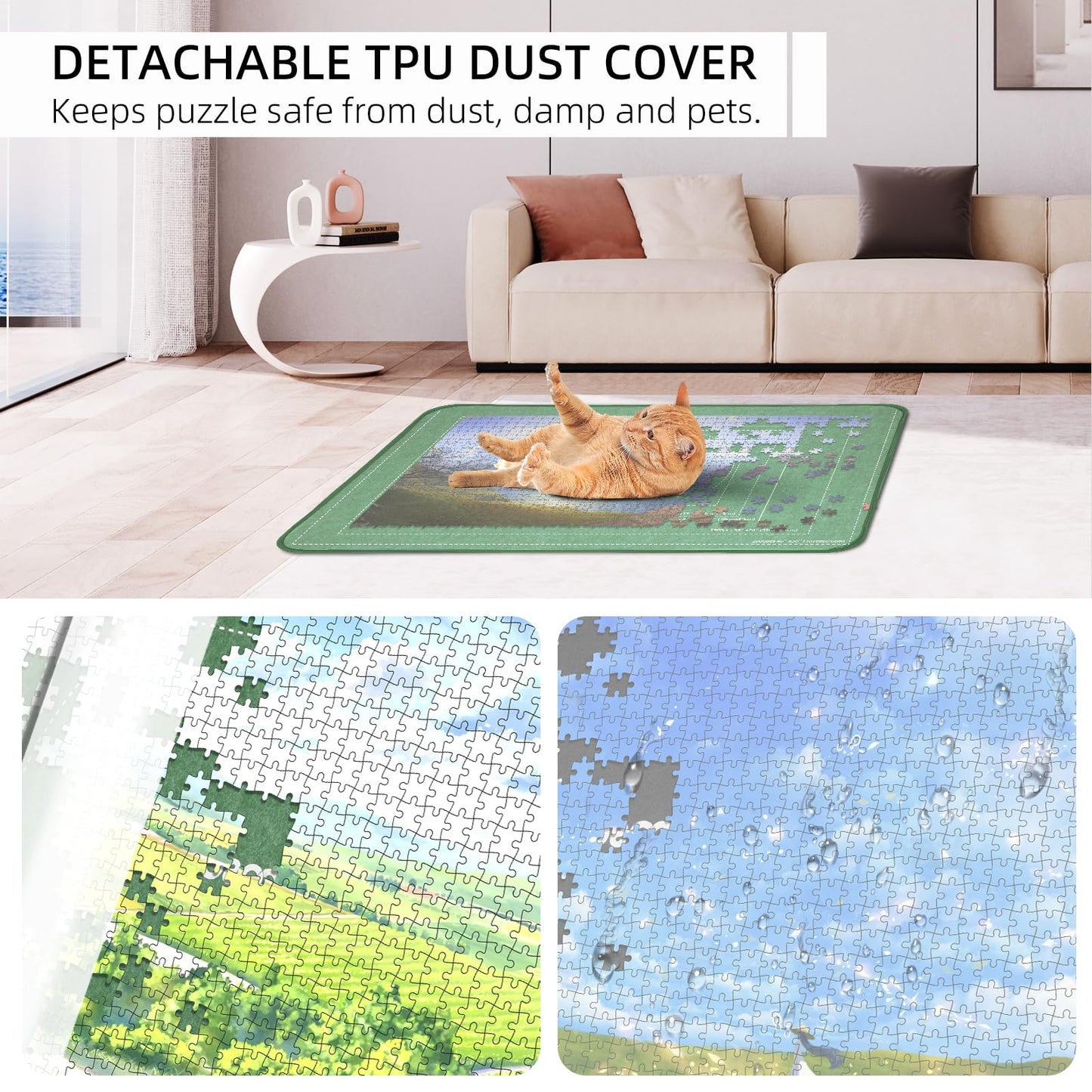 Portable Jigsaw Puzzle Board with Dustproof Cover