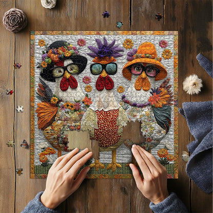 Funny Chicken Wooden Puzzles 1000 Pcs