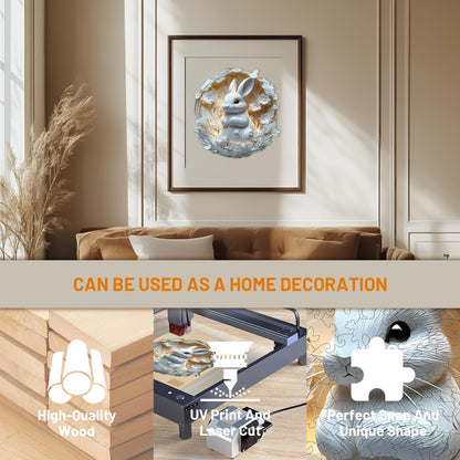🐇3D Bunny Wooden Jigsaw Puzzle