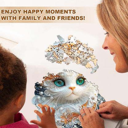 Jewelry Kitten Wooden Jigsaw Puzzle