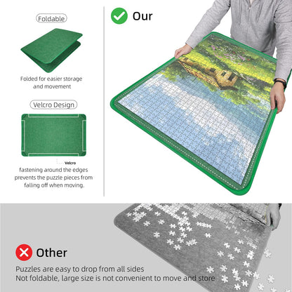 Portable Jigsaw Puzzle Board with Dustproof Cover