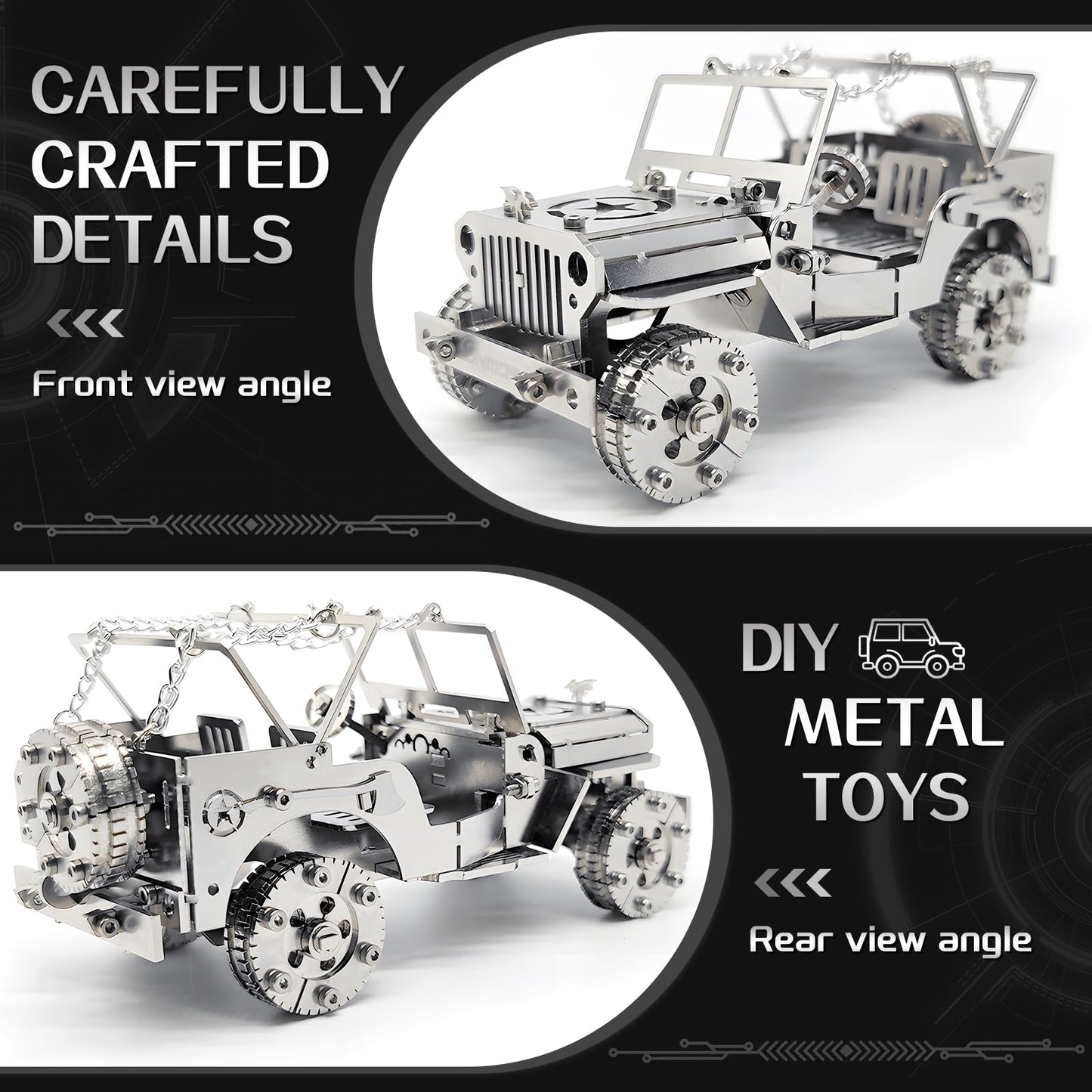 Steel Mechanical Iron Blood Jeep 3D Metal Puzzle