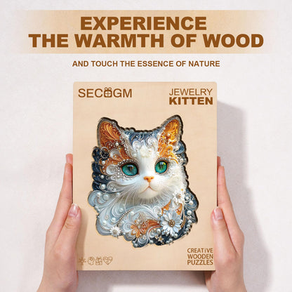 Jewelry Kitten Wooden Jigsaw Puzzle
