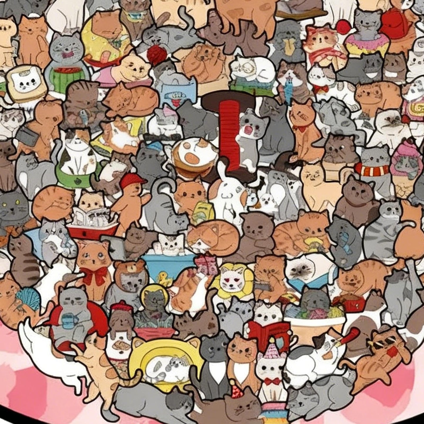 Cute Cat Shaped Tray Wooden Jigsaw Puzzle