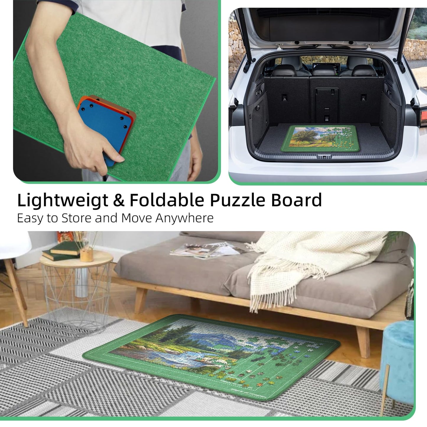 Portable Jigsaw Puzzle Board with Dustproof Cover