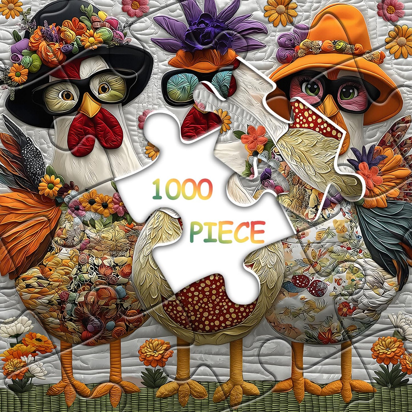 Funny Chicken Wooden Puzzles 1000 Pcs