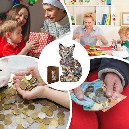 2-in-1 Cat Puzzle Money Saving Box