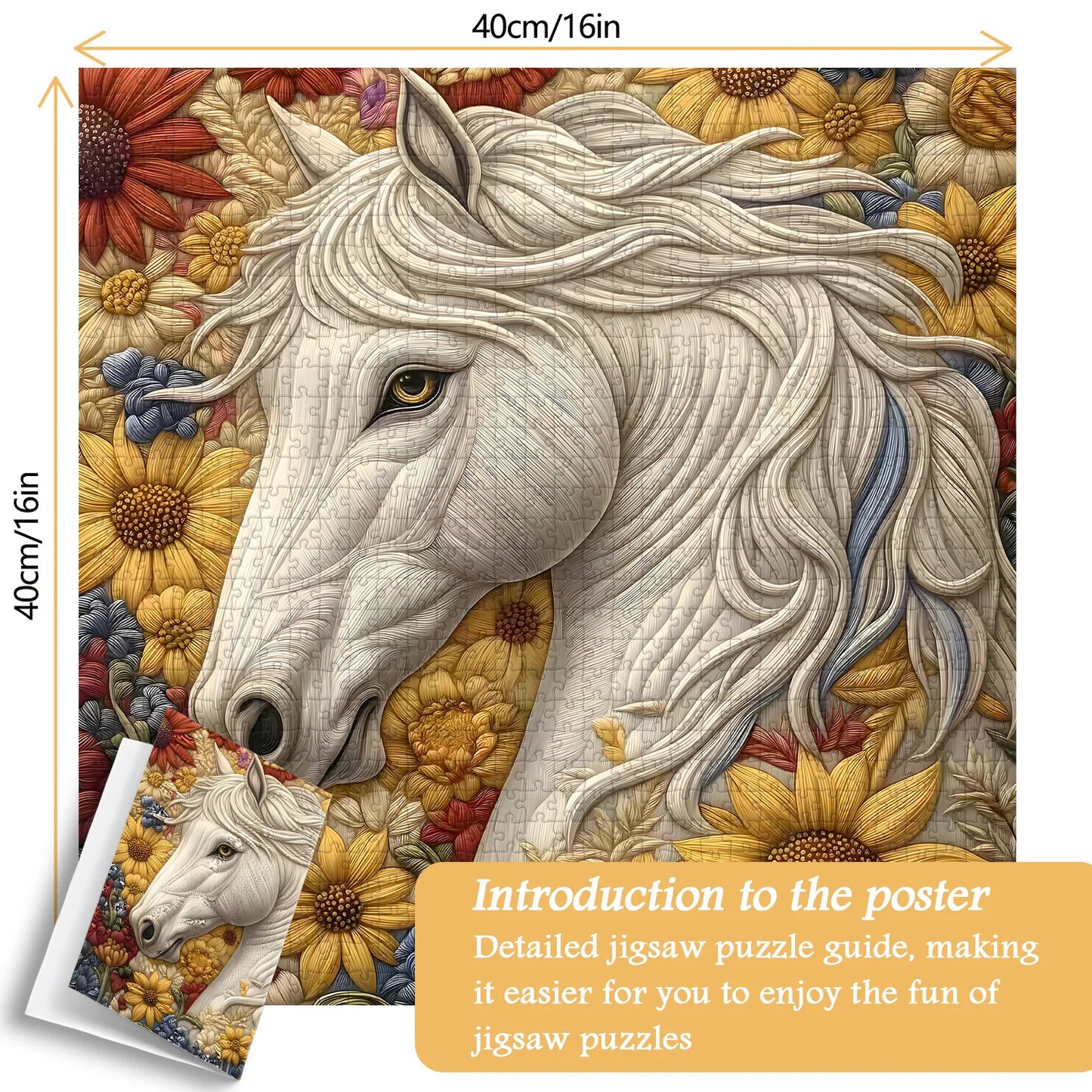 White Horse Wooden Jigsaw Puzzle 1000 Pcs